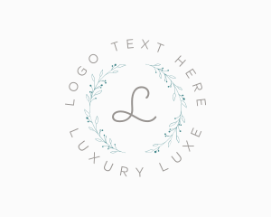 Luxury Natural Floral Wreath logo design