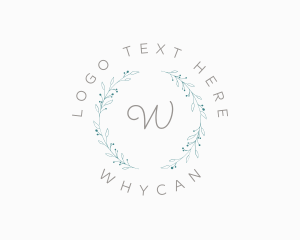 Aesthetician - Luxury Natural Floral Wreath logo design