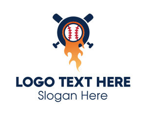 Batter - Baseball Sport Flame logo design