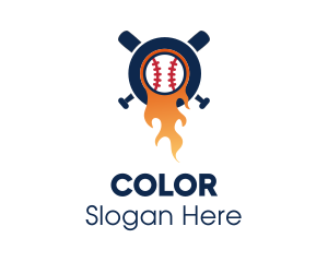 Athlete - Baseball Sport Flame logo design