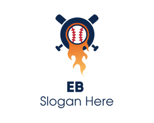 Ball - Baseball Sport Flame logo design