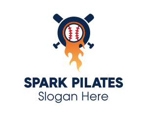 Mlb - Baseball Sport Flame logo design