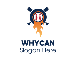 Baseball Bat - Baseball Sport Flame logo design