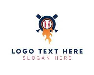 Baseball Sport Flame  logo design