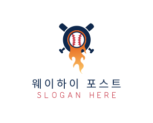 Baseball Sport Flame  logo design