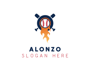 Baseball Sport Flame  logo design