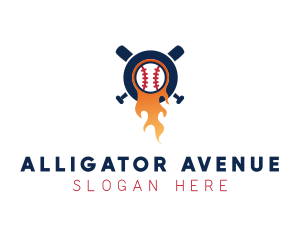 Baseball Sport Flame  logo design