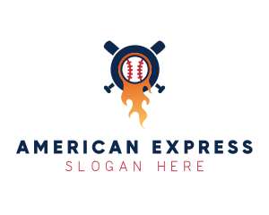 Baseball Sport Flame  logo design