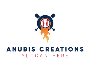 Baseball Sport Flame  logo design