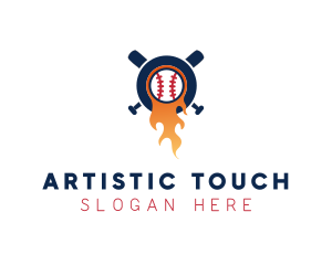 Baseball Sport Flame  logo design