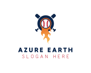 Baseball Sport Flame  logo design