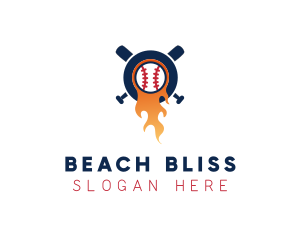 Baseball Sport Flame  logo design