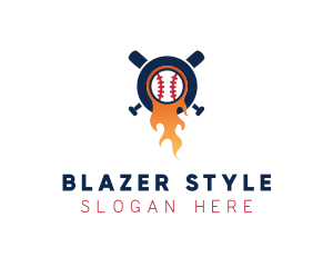 Baseball Sport Flame  logo design