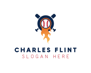 Baseball Sport Flame  logo design