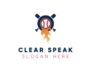 Baseball Sport Flame  logo design