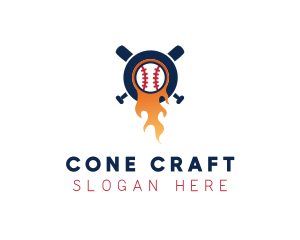 Baseball Sport Flame  logo design