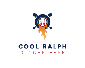 Baseball Sport Flame  logo design