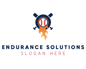 Baseball Sport Flame  logo design