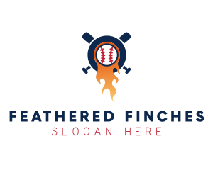 Baseball Sport Flame  logo design