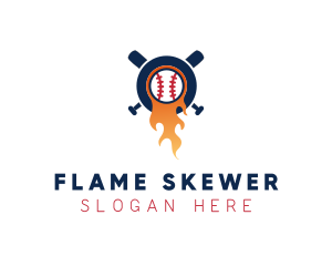 Baseball Sport Flame  logo design