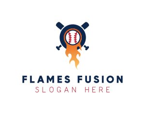 Baseball Sport Flame  logo design