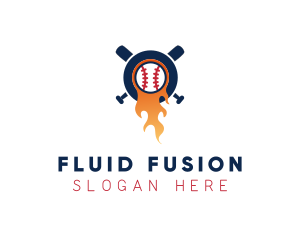 Baseball Sport Flame  logo design