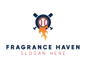 Baseball Sport Flame  logo design