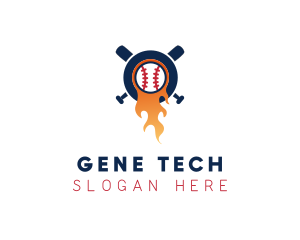 Baseball Sport Flame  logo design