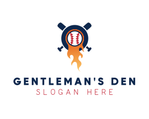 Baseball Sport Flame  logo design