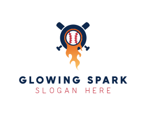 Baseball Sport Flame  logo design