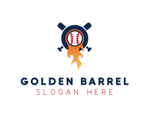 Baseball Sport Flame  logo design