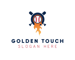 Baseball Sport Flame  logo design