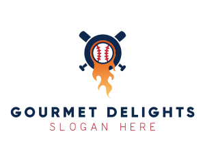 Baseball Sport Flame  logo design