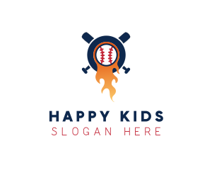 Baseball Sport Flame  logo design