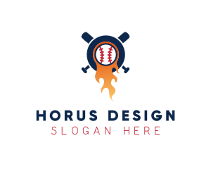 Baseball Sport Flame  logo design