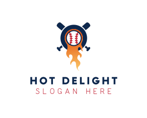 Baseball Sport Flame  logo design