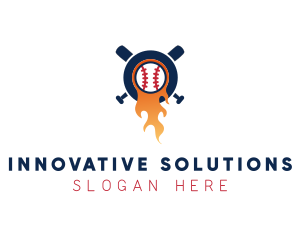 Baseball Sport Flame  logo design