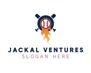 Baseball Sport Flame  logo design