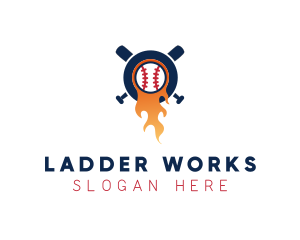 Baseball Sport Flame  logo design