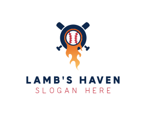 Baseball Sport Flame  logo design