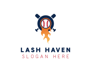 Baseball Sport Flame  logo design