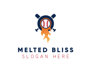 Baseball Sport Flame  logo design