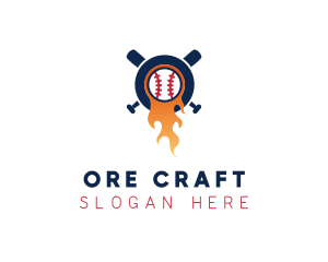 Baseball Sport Flame  logo design