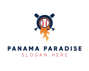 Baseball Sport Flame  logo design