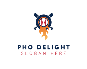 Baseball Sport Flame  logo design