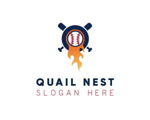 Baseball Sport Flame  logo design