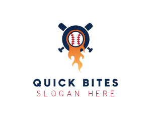 Baseball Sport Flame  logo design