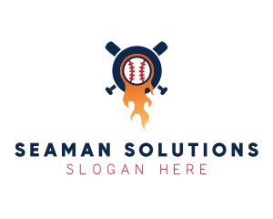 Baseball Sport Flame  logo design