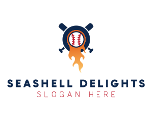 Baseball Sport Flame  logo design