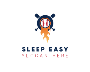 Baseball Sport Flame  logo design